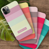 Aangepaste lichtgele limoen groen blush roze strep Case-Mate iPhone case