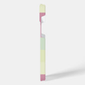 Aangepaste lichtgele limoen groen blush roze strep iPhone hoesje (Linkerkant)