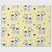 Aangepaste lichtgele puppy partij cadeaupapier (Vlak)