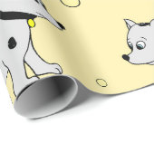 Aangepaste lichtgele puppy partij cadeaupapier (Rol Hoek)