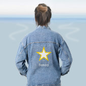 Aangepaste lichtgele ster denim jacket