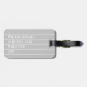 Aangepaste lichtgrijze instripes bagagelabel (Achterkant horizontaal)