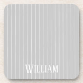 Aangepaste lichtgrijze instripes bier onderzetter (Voorkant)