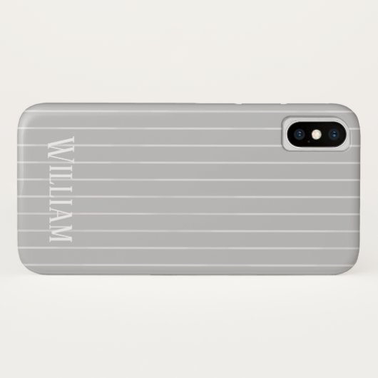 Aangepaste lichtgrijze instripes Case-Mate iPhone case (Achterkant (horizontaal))