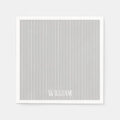 Aangepaste lichtgrijze instripes servet (Voorkant)