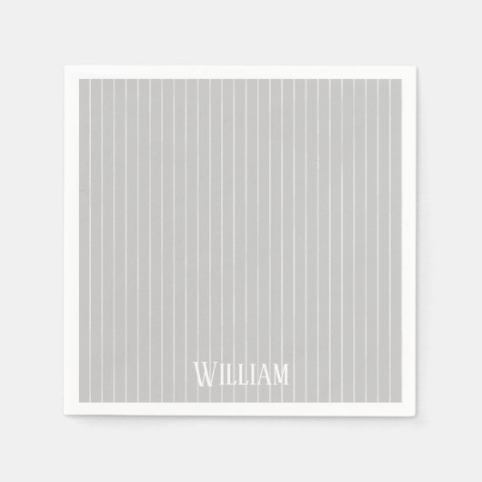 Aangepaste lichtgrijze instripes servet (Voorkant)