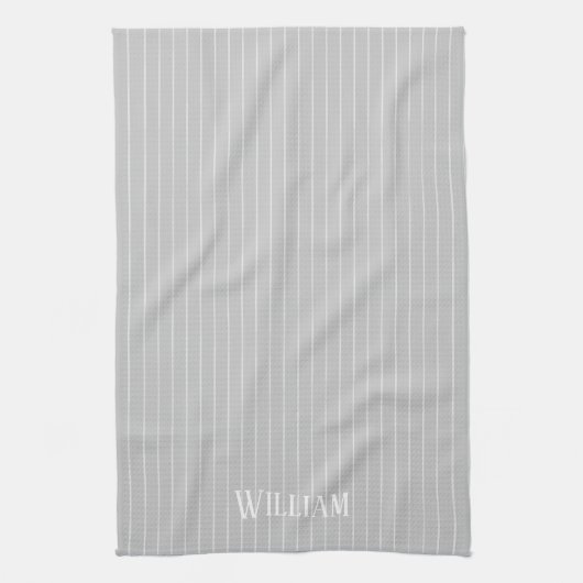 Aangepaste lichtgrijze instripes theedoek (Verticaal)