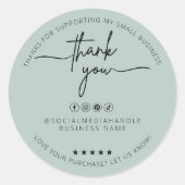 Aangepaste Lichtgroene Sticker Dank u Label (Voorkant)