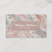 Aangepaste Lichtroze Blauw Wit Glitter Professiona Visitekaartje (Voorkant)