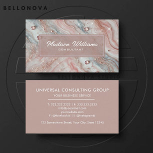 Aangepaste Lichtroze Blauw Wit Glitter Professiona Visitekaartje