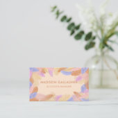 Aangepaste Lichtroze Frizzle Esthetische Professio Visitekaartje (Staand voorkant)