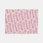 Aangepaste Lichtroze Gepersonaliseerde Baby Meisje Fleece Deken (Voorkant (Horizontaal))
