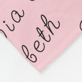 Aangepaste Lichtroze Gepersonaliseerde Baby Meisje Fleece Deken (Hoek)