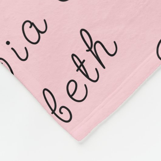 Aangepaste Lichtroze Gepersonaliseerde Baby Meisje Fleece Deken (Hoek)