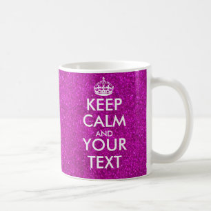 Aangepaste, lichtroze glitter Keep Calm Mok