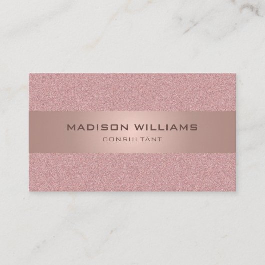 Aangepaste Lichtroze Witte Glitter Professioneel Visitekaartje (Voorkant)