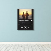 Aangepaste liednaam afspeellijst Koppel fotocadeau Canvas Afdruk (Insitu (Houten vloer))