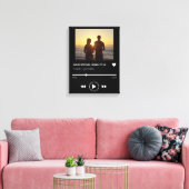 Aangepaste liednaam afspeellijst Koppel fotocadeau Canvas Afdruk (Insitu (Woonkamer))