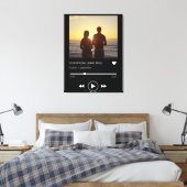 Aangepaste liednaam afspeellijst Koppel fotocadeau Canvas Afdruk (Insitu (Slaapkamer))