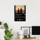 Aangepaste liednaam afspeellijst Koppel fotocadeau Poster (Thuiskantoor)