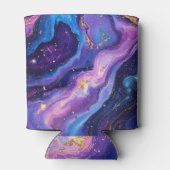 Aangepaste liefde, drank en kosmische vibes bruilo blikjeskoeler (Achterkant)