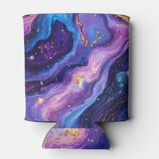 Aangepaste liefde, drank en kosmische vibes bruilo blikjeskoeler (Achterkant)