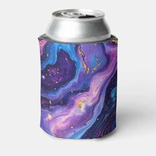 Aangepaste liefde, drank en kosmische vibes bruilo blikjeskoeler (Blikje Achterkant)