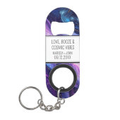 Aangepaste liefde, drank en kosmische vibes bruilo mini flessenopener (Voorkant)
