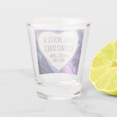 Aangepaste liefde, drank en kosmische vibes bruilo shot glas (Achterkant)