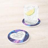 Aangepaste liefde, drank en kosmische vibes bruilo zandsteen onderzetter (Zijkant)
