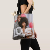Aangepaste LIEFDE Gepersonaliseerde Twee Foto's Tote Bag (Dichtbij)