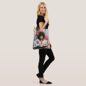 Aangepaste LIEFDE Gepersonaliseerde Twee Foto's Tote Bag (Op model)