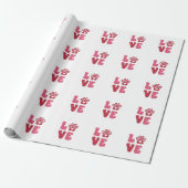 Aangepaste liefde Hond Liefhebber Naam Cadeaupapier (Uitgerold)