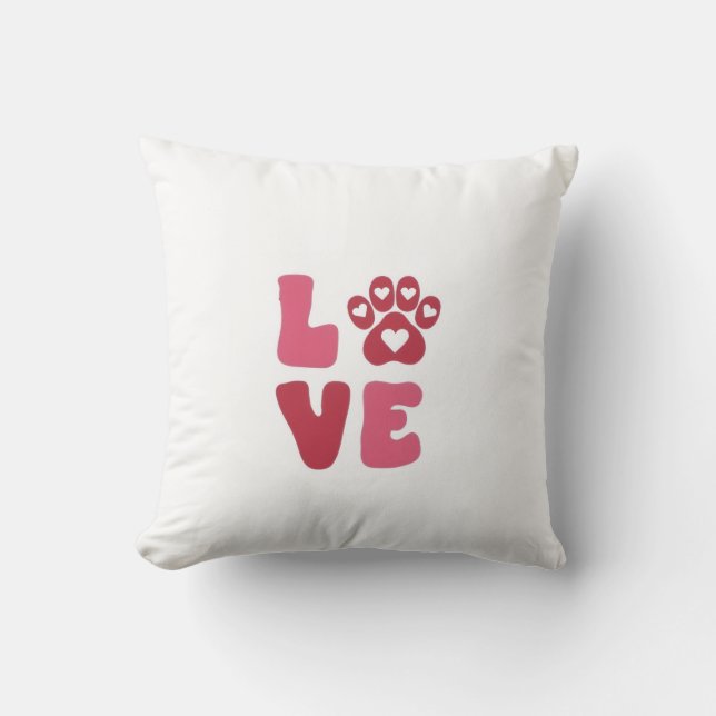 Aangepaste liefde Hond Liefhebber Naam Kussen (Voorkant)