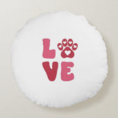 Aangepaste liefde Hond Liefhebber Naam Rond Kussen (Achterkant)