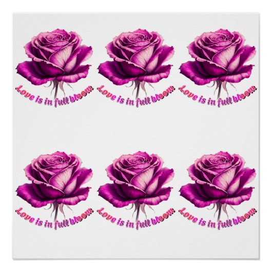 Aangepaste Liefde in volle bloei Roos Valentijn Perfect Poster (Voorkant)