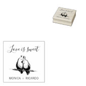 Aangepaste liefde is zoete typografie bruiloft rubberstempel (Gestempeld)