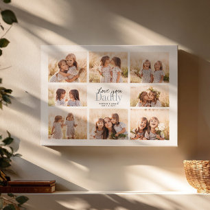 Aangepaste Liefde Je Papa Vaderdag Fotocollage Canvas Afdruk