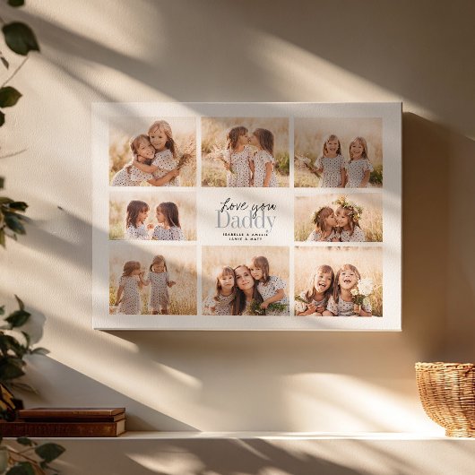 Aangepaste Liefde Je Papa Vaderdag Fotocollage Canvas Afdruk
