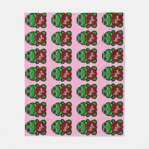 Aangepaste Liefde Jij Kawaii Kikker Hart Cadeau Fleece Deken