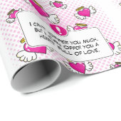 Aangepaste liefde msg stripstijl hart geschenken cadeaupapier (Rol Hoek)