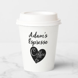 Aangepaste liefde naam, kleine koffie espresso papieren bekers