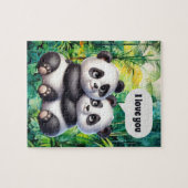 Aangepaste liefde panda's zijn schattig legpuzzel (Horizontaal)