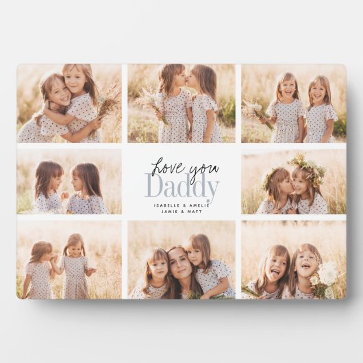 Aangepaste Liefde Papa Vaderdag Fotocollage Fotoplaat (voorkant)