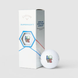 Aangepaste Liefde Split Patroon Kerstcadeau Golfballen