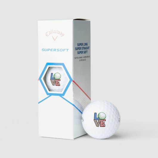 Aangepaste Liefde Split Patroon Kerstcadeau Golfballen (Verpakking)