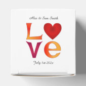 Aangepaste liefde vierkante bruiloft datum viering bedankdoosjes (Bovenkant)