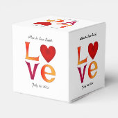 Aangepaste liefde vierkante bruiloft datum viering bedankdoosjes (Achterkant)