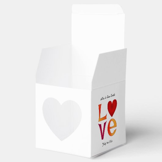 Aangepaste liefde vierkante bruiloft datum viering bedankdoosjes (Geopend)
