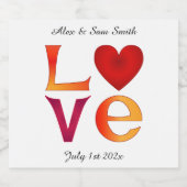 Aangepaste liefde vierkante bruiloft datum viering likeurfles etiket (Enkel label)